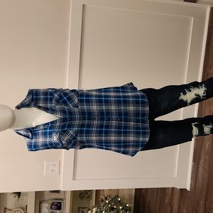 New York and Company Plaid Sleeveless Blouse